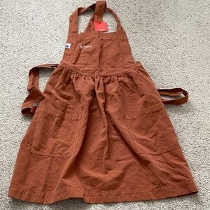 hedley & bennett Pinafore Apron. Harissa Red. NWT with Custom Embroidery.